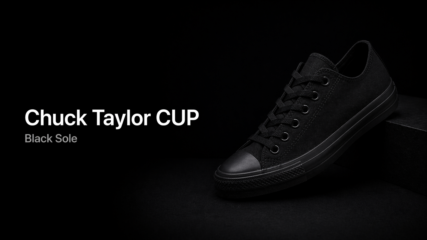 Converse Chuck Taylor All Star CUP ブラック、底まで黒い靴。
